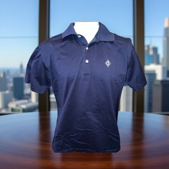 Peter Millar Navy Short Sleeve Golf Polo Size Small #91 - Picture 1 of 6